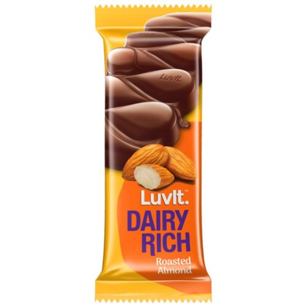 LuvIt DAIRY RICH ROASTED ALMOND CHOCOLATE BAR - 40gm